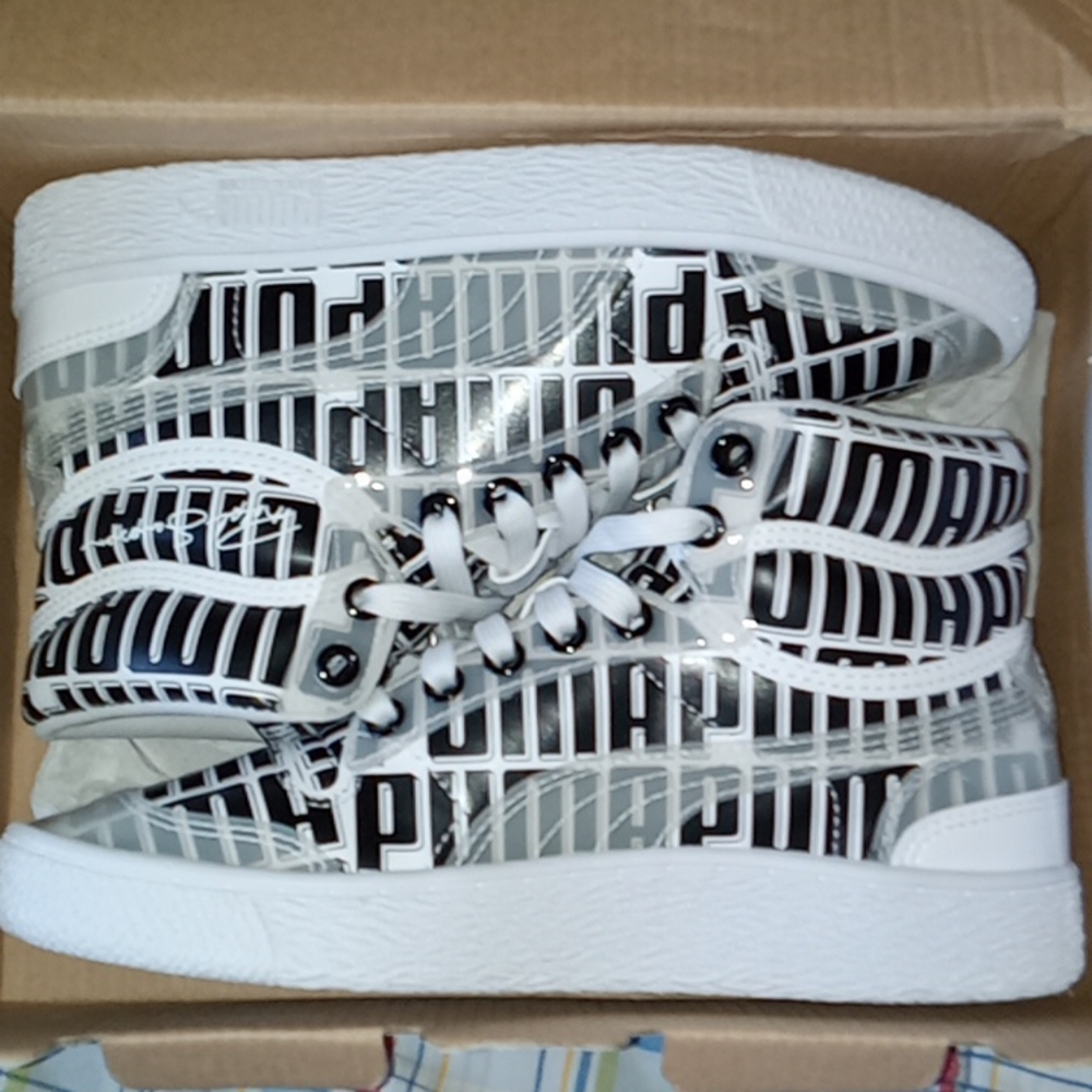 Puma shoe's  6.5 Ralph Sampson Mid Logo woman's white and Black